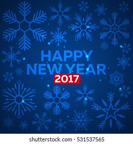 Happy New Year 2017 background. Greeting card. Vector illustration