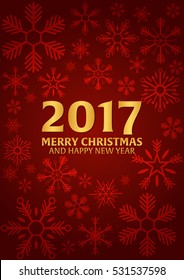 Happy New Year 2017 background. Greeting card. Vector illustration