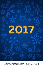 Happy New Year 2017 background. Greeting card. Vector illustration