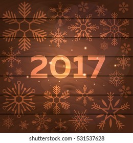Happy New Year 2017 background. Greeting card. Vector illustration