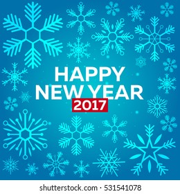 Happy New Year 2017 background. Greeting card. Vector illustration