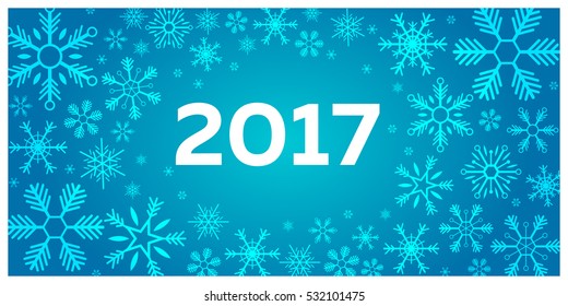 Happy New Year 2017 background. Greeting card. Vector illustration