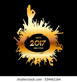 Happy New Year 2017 background from the cheering people.