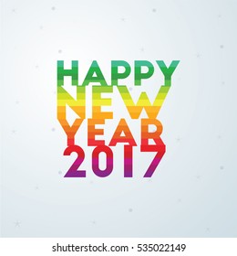 Happy New Year 2017 background. Calendar template. Colorful typography on celebration background. Greeting card. New Year party poster vector illustration.
