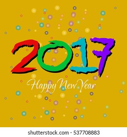 Happy New Year 2017 background. Greeting card. Vector illustration.