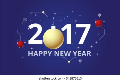 Happy new year 2017 background. 2017 banner vector illustration design.