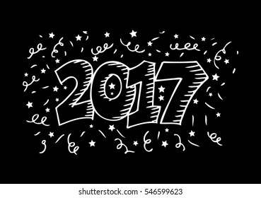 Happy New Year 2017 background decoration.