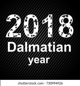 Happy New Year 2017 background. Calendar design typography vector illustration. Paper white design with shadows. Dalmatian Dog
