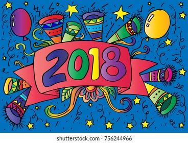 Happy New Year 2017 background decoration.