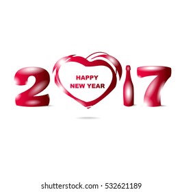 Happy New Year 2017 Banner for the Valentine's day.
