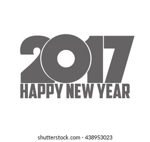 Happy new year 2017 black