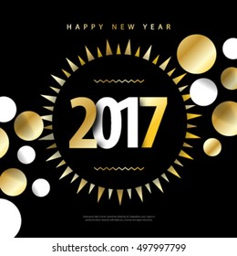 Happy New Year 2017 Black and Gold  Layout/Design Cover Background