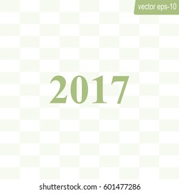 Happy new year 2017 - black vector icon 