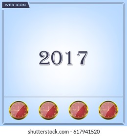 Happy new year 2017 - black vector icon 