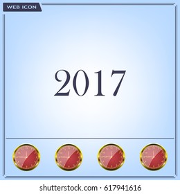 Happy new year 2017 - black vector icon 