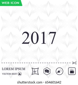 Happy new year 2017 - black vector icon 