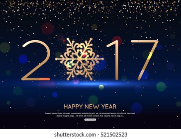 Happy New Year  2017 blue background