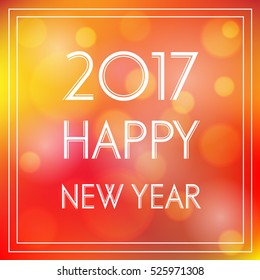 happy new year 2017 in bokeh background