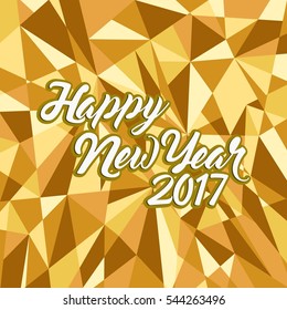 happy new year 2017 brown abstract shapes illustration design background