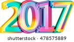 Happy new year 2017 calendar cover, typographic vector illustration.