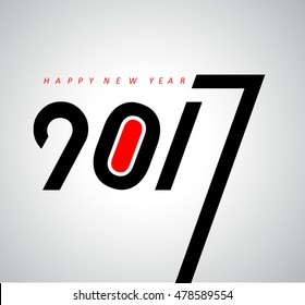 Happy new year 2017 calendar cover, typographic vector illustration.