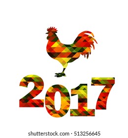 Happy new year 2017 calendar cover, typographic vector illustration.