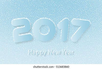 Happy new year 2017 calendar cover, typographic vector illustration.