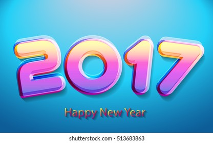 Happy new year 2017 calendar cover, typographic vector illustration.