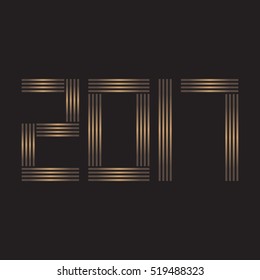 Happy new year 2017 calendar cover, light vector illustration.