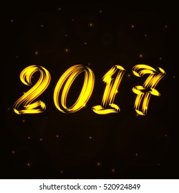 Happy new year 2017 calendar cover, light vector illustration.