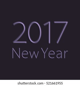 Happy new year 2017 calendar cover, light vector illustration.