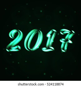Happy new year 2017 calendar cover, light vector illustration.