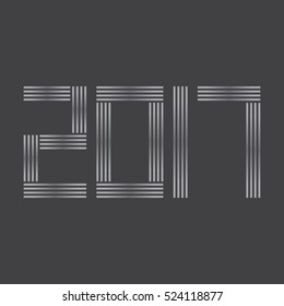 Happy new year 2017 calendar cover, light vector illustration.