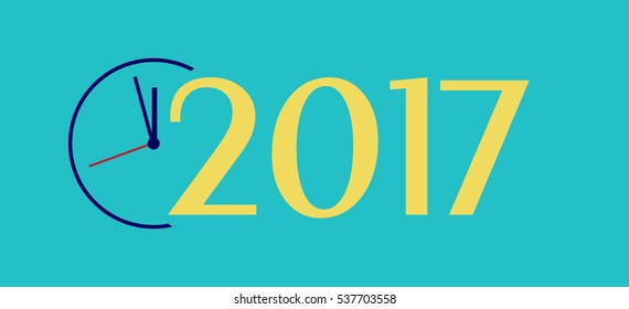 Happy new year 2017 calendar cover, typographic vector illustration.
