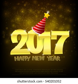 Happy new year 2017 calligraphy art design vector illustration eps10