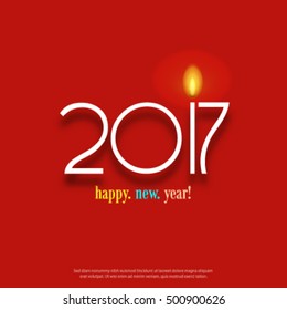 Happy New Year 2017 with Candle Light Layout/Design Cover Background