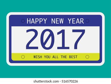 Happy New Year 2017  - Car registered plate design