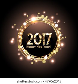 Happy New Year 2017 card, Glittering background