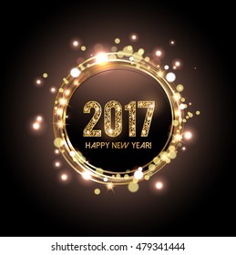 Happy New Year 2017 card, Glittering background