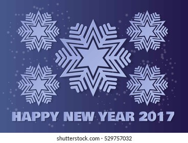 Happy new year 2017 card christ mas style in purple tone color