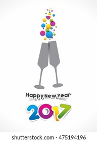 Happy new year 2017 celebration greeting card design