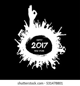 Happy New Year 2017 from the cheering people 