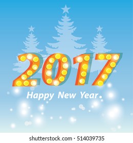 happy new year 2017. Christmas Vector illustration.