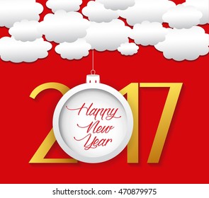 Happy new year 2017 cloud background