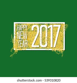 Happy New Year 2017 with confetti greeting card. Vector illustration.
