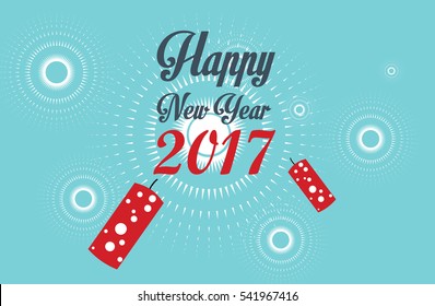 happy new year 2017 crackers effect background