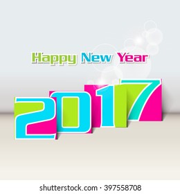 Happy new year 2017 creative greeting card design / Year 2017 vector design element.
