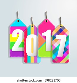 Happy new year 2017 creative greeting card design / Year 2017 vector design element.

