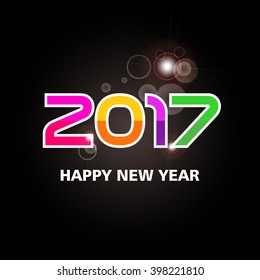 Happy new year 2017 creative greeting card design / Year 2017 vector design element.

