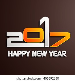 Happy new year 2017 creative greeting card design / Year 2017 vector design element.
